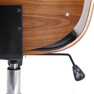 Kancelářská židle Balsham - ohýbané dřevo a umělá kůže | ořech a černá