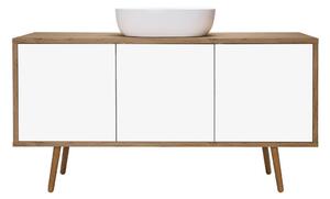 Oltens Hedvig skříňka 140x45x49.7 cm pod umyvadlo závěsná bílá-dub 60205060