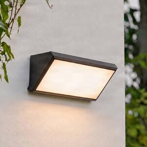 Lindby Venkovní nástěnné svítidlo LED Abby, šedé, plast, IP65, Černá, Plast, Moderní, Nástěnné bodové svítidlo
