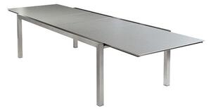Barlow Tyrie Nerezový rozkládací jídelní stůl Equinox, Barlow Tyrie, obdélníkový 240-361x113x74 cm, rám nerez, keramická deska šedobílá (Frost)