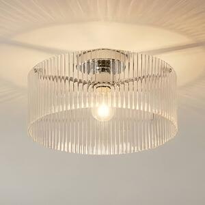 Lucande Stropní světlo Meritt, chrom/čiré, Ø 40 cm, sklo, stmívatelný, Čirá / transparetní, Obývací pokoj / jídelna, Sklo, Moderní