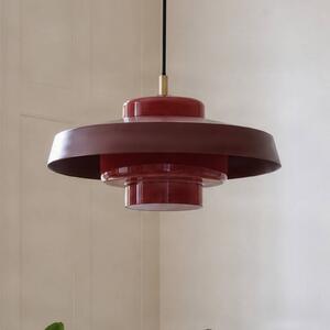 NOLA Závěsné světlo Rico, červené, Ø 38 cm, kov/sklo, Červená, Obývací pokoj / jídelna, kov, Design
