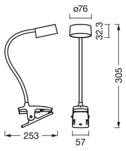 Osram - LED Stmívatelná stolní lampa s klipem OFFICE LINE LED/4,8W/230V bílá