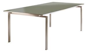 Barlow Tyrie Nerezový jídelní stůl Mercury, Barlow Tyrie, obdélníkový 220x101x74 cm, rám nerez, skleněná deska barva platinum