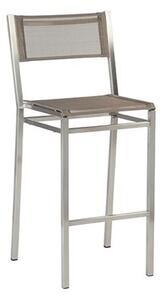 Barlow Tyrie Nerezová barová židle Equinox, Barlow Tyrie, 47x52x106 cm, rám nerez, výplet textilen barva platinum