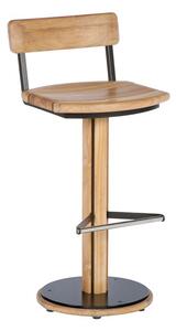 Barlow Tyrie Teaková barová židle Titan, Barlow Tyrie, 48x45x109 cm, hliníková konstrukce černá, rustikální teak