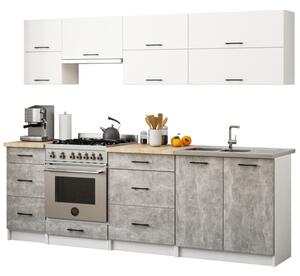 Kuchyňský set OLIVIA G2 2,4M - bílá/beton