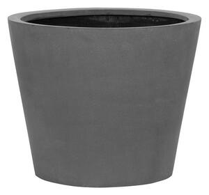 Pottery Pots Venkovní květináč kulatý Bucket S, Grey (barva šedá), kolekce Natural, kompozit Fiberstone, průměr 50 cm x v 40 cm, objem cca 57 l