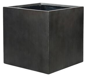 Pottery Pots Venkovní květináč čtvercový Block L, Charcoal cement (barva tmavě šedá), kolekce Cement, materiál Ficonstone, d 50 cm x š 50 cm x v 50 cm, objem cca 121 l