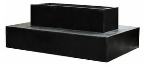 Pottery Pots Venkovní květináč obdélníkový Jumbo Seating Maxi, Black (barva černá), kolekce Natural, kompozit Fiberstone, d 200 cm x š 140 cm x v 80 cm, objem cca 2184 l