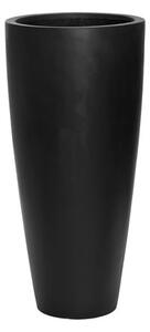 Pottery Pots Venkovní květináč kulatý Dax L, Charcoal Cement (barva tmavě šedá), kolekce Cement, materiál Ficonstone, průměr 37 cm x v 80 cm, objem cca 32 l