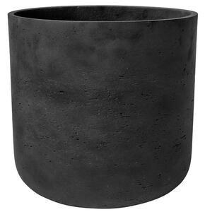 Pottery Pots Venkovní květináč kulatý Charlie XL, Black Washed (barva tmavě šedá), kolekce Rough, materiál Fiberclay, průměr 32 cm x v 31 cm, objem cca 20 l