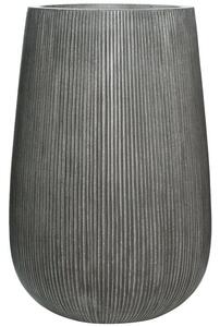 Pottery Pots Venkovní květináč kulatý Patt high M, Light Grey (barva světlešedá, svislé pruhy), kolekce Ridged, materiál Ficonstone, průměr 44 cm x v 66 cm, objem cca 83 l