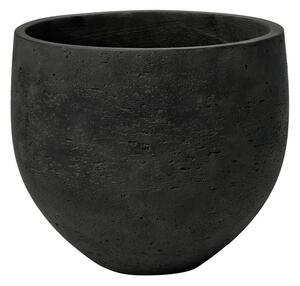 Pottery Pots Venkovní květináč kulatý Mini Orb L, Black Washed (barva tmavě šedá), kolekce Rough, materiál Fiberclay, průměr 32 cm x v 28 cm, objem cca 18 l