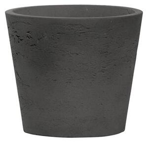 Pottery Pots Venkovní květináč kulatý Mini Bucket S, Black Washed (barva tmavě šedá), kolekce Rough, materiál Fiberclay, průměr 14 cm x v 12,5 cm, objem cca 1 l