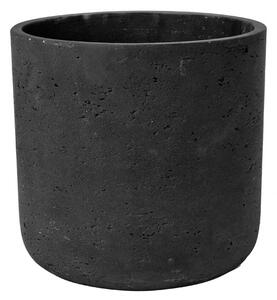 Pottery Pots Venkovní květináč kulatý Charlie L, Black Washed (barva tmavě šedá), kolekce Rough, materiál Fiberclay, průměr 25 cm x v 24 cm, objem cca 9 l