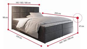 Čalouněná postel boxspring LENY, 180x200, sawana 25