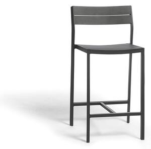 Diphano Hliníková barová židle nižší Metris, Diphano, 40x50x87 cm, rám hliník barva šedočerná (lava)