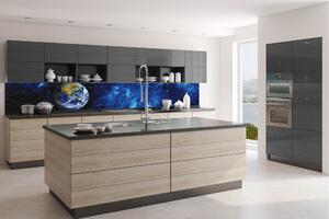 DIMEX | Fototapeta do kuchyně Zeměkoule KI-350-230 | 350 x 60 cm | modrá, zelená, bílá