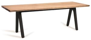 Diphano Hliníkový jídelní stůl Pure, Diphano, obdélníkový 240x100x75 cm, rám hliník barva šedočerná (lava), deska teak
