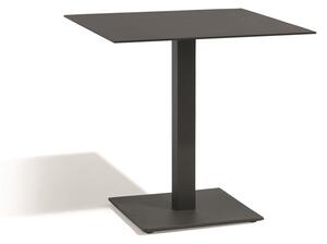 Diphano Hliníkový nižší bistro stůl Alexa, Diphano, 75x70x92 cm, rám hliník barva šedočerná (lava), deska teak