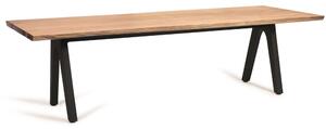 Diphano Hliníkový jídelní stůl Pure, Diphano, obdélníkový 280x100x75 cm, rám hliník barva šedočerná (lava), deska teak
