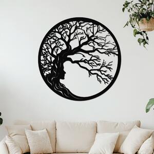 Dřevěný strom VĚDOMÍ na zeď | Rozměry (cm): 40x40 | Zvolte barvu dekoru: Černá