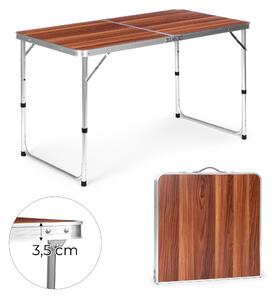 ModernHOME Tourist table foldable camping table brown top 120 x 60 cm