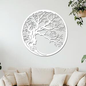 Dřevo života | Dřevěný strom VĚDOMÍ na zeď | Rozměry (cm): 40x40 | Zvolte barvu dekoru: Bílá