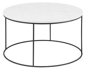 Bolton kulatý konferenční stolek Ø80 bílý mramor/černá