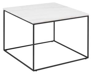 Bolton čtvercový konferenční stolek 60x60 bílý mramor/černá