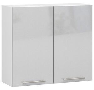 Kuchyňská skříňka OLIVIA W80 H720 - bílá/šedý lesk