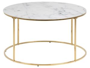 Bolton konferenční stolek bílý/zlatý Ø80 cm