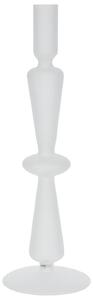 Skleněný svícen na stojanu, 30 cm, bílý