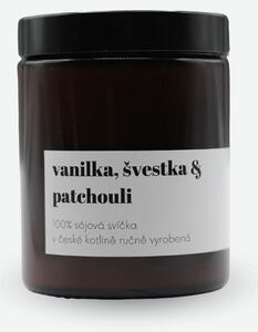 Vonná svíčka vanilka, švestka & patchouli menší