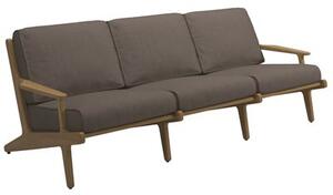 Gloster Teakové 3-místné sofa/pohovka Bay, Gloster, 225x93,5x72 cm, rám teak, výplet Batyline barva granite, sedáky kategorie B barva dle vzorníku
