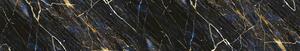 DIMEX | Fototapeta do kuchyně Textura tmavého mramoru KI-350-274 | 350 x 60 cm | černá, zlatá, modrá