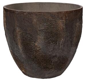 Pottery Pots Venkovní květináč kulatý Jesslyn XL, Imperial Brown (barva tmavě hnědá), kolekce Oyster, materiál Ficonstone, průměr 80 cm x v 70 cm, objem cca 268 l