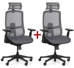 Kancelářská židle JANE 1+1 ZDARMA, šedá