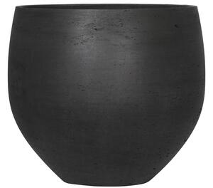Pottery Pots Venkovní květináč kulatý Orb M, Black Washed (barva tmavě šedá), kolekce Rough, materiál Fiberclay, průměr 48 cm x v 43 cm, objem cca 61 l