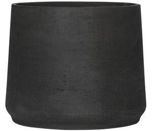 Pottery Pots Venkovní květináč kulatý Patt XXXL, Black Washed (barva tmavě šedá), kolekce Rough, materiál Fiberclay, průměr 45 cm x v 38 cm, objem cca 45 l