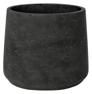 Pottery Pots Venkovní květináč kulatý Patt XXL, Black Washed (barva tmavě šedá), kolekce Rough, materiál Fiberclay, průměr 34 cm x v 28,5 cm, objem cca 19 l