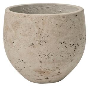 Pottery Pots Venkovní květináč kulatý Mini Orb M, Grey Washed (barva šedá), kolekce Rough, materiál Fiberclay, průměr 25 cm x v 21 cm, objem cca 8 l