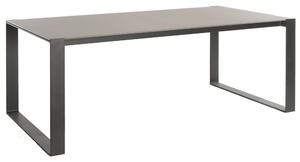 Manutti Jídelní stůl Prato, Manutti, obdélníkový 215x107x75 cm, kovový rám šedočerný lava, deska keramika 12mm, dekor travertin geo