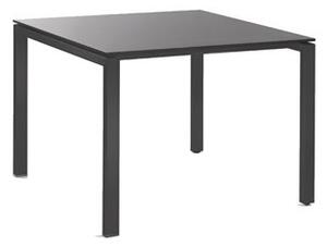 Manutti Jídelní stůl Trento, Manutti, čtvercový 90x90x75 cm, rám hliník šedočerný lava, deska keramika 6 mm dekor white