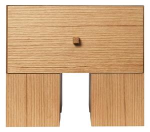 FERM LIVING Noční stolek Kuben, 1x1, Natural Oak