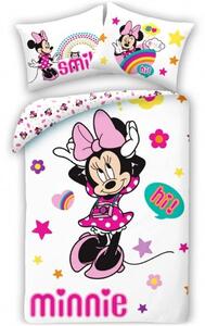 Bavlněné ložní povlečení Minnie Mouse - Disney - motiv Hi & Smile - 100% bavlna - 70 x 90 cm + 140 x 200 cm