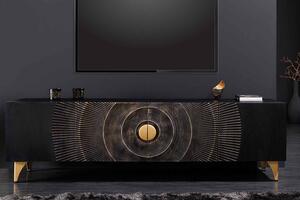 Designový TV stolek Venetia 180 cm černo-zlatý