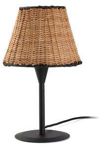 FARO SUMBA černá/ratan mini stolní lampa