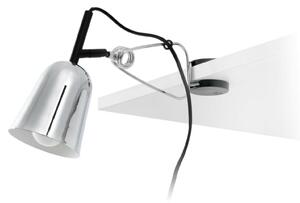 FARO STUDIO chrom a bílá stolní lampa s klipem